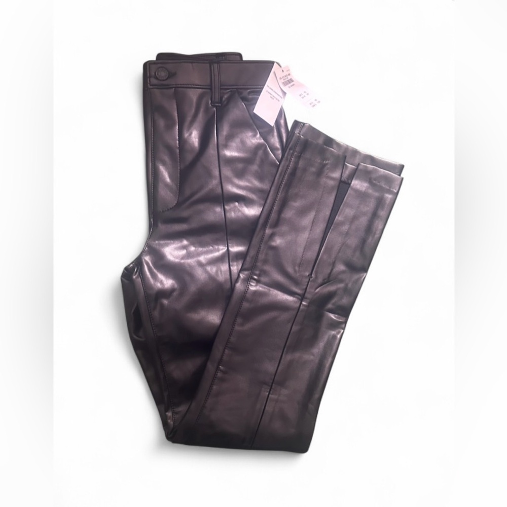 Abercrombie & Fitch Ultra High- Rise Black Faux Leather Pants - Picture 3 of 4